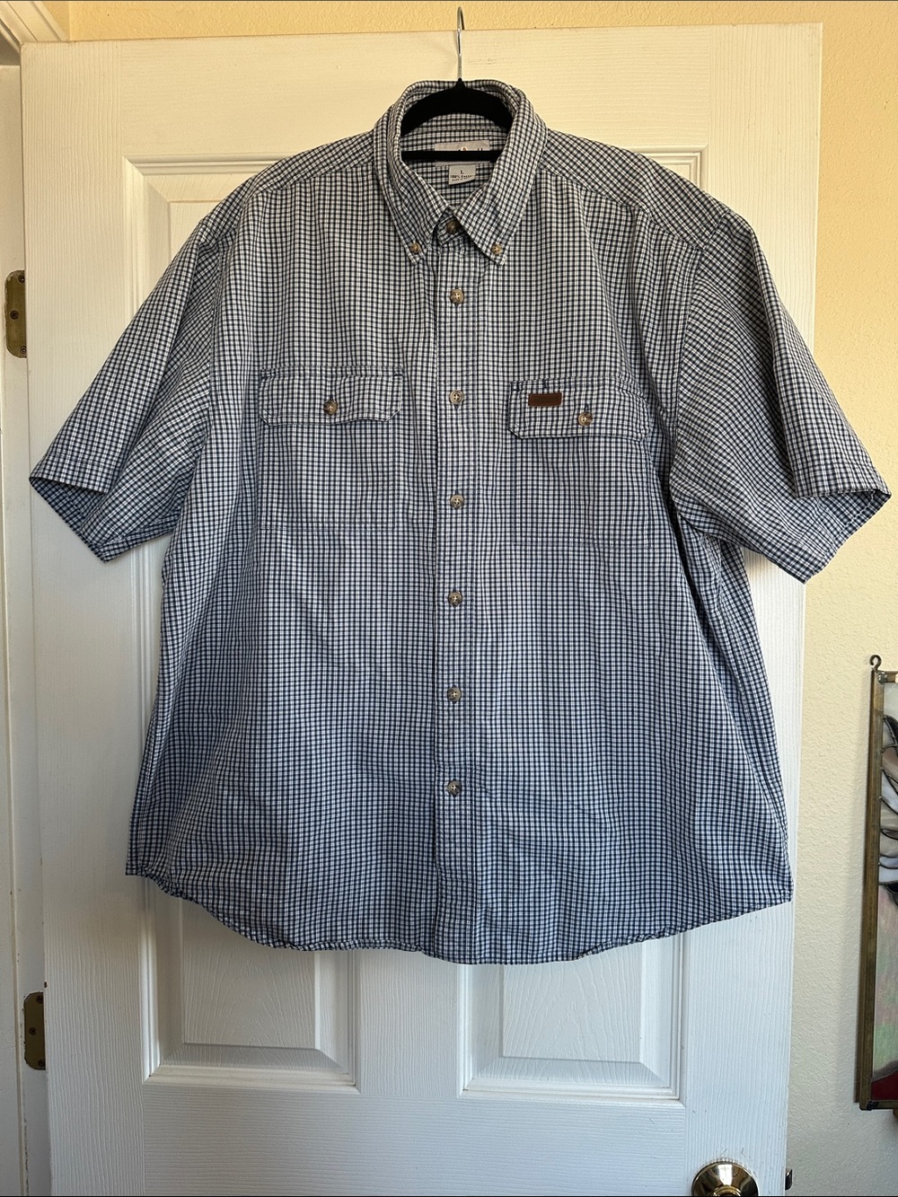 Carhartt Men's Blue Short-Sleeve Button-Down Shirt